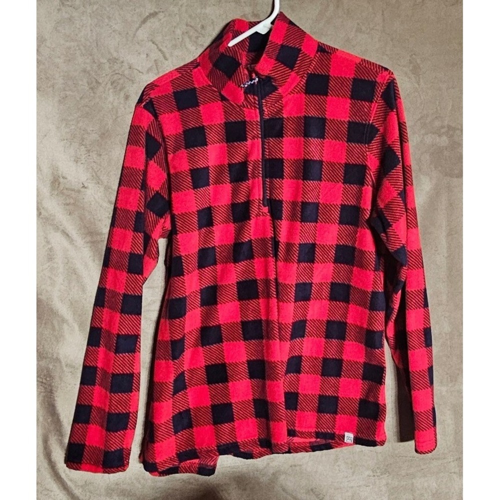 Avalanche Outdoor Supply Co Womens XL Red Black Buffalo Plaid Fleece Quarter Zip